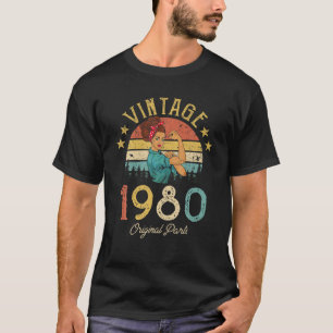 T-shirt Vintage 1980 Fabriqué en 1980 40e anniversaire 40