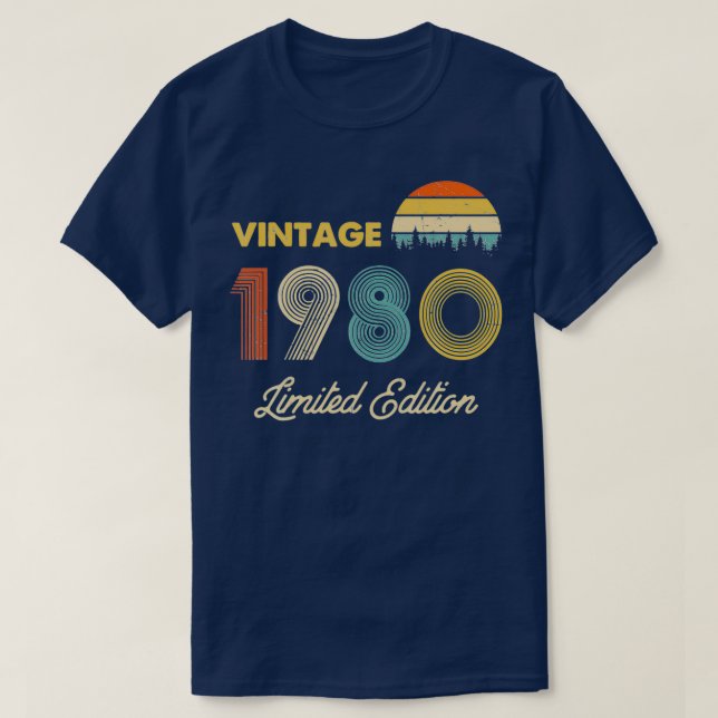 T-shirt Vintage 1980 Limited Edition 40e anniversaire (Design devant)