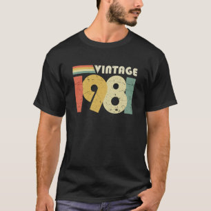 T-shirt Vintage 1981, 40e anniversaire Cadeau Distressed D