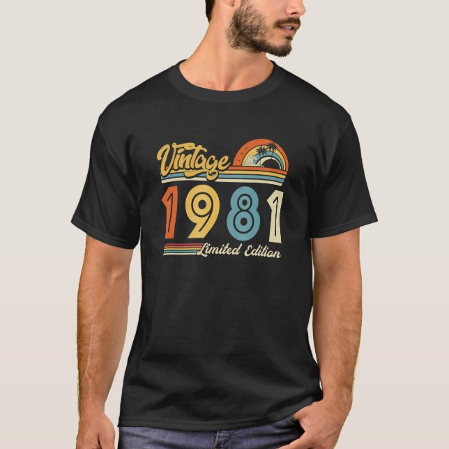 T-shirt Vintage 1981 41e anniversaire Retro 41ans (Devant)