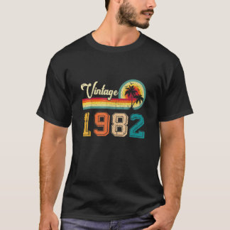 T-shirt Vintage 1982 40E Anniversaire Hommes Femmes Rétro 