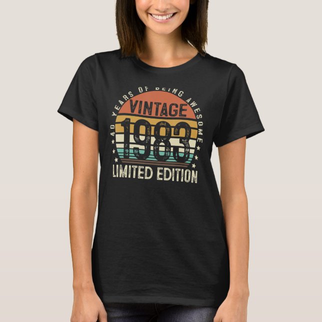 T-shirt Vintage 1983 40 Ans 40e Anniversaire (Devant)