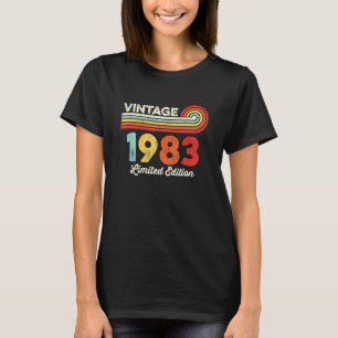 T-shirt Vintage 1983 Anniversaire Hommes Femmes Nées En 19