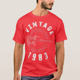 T-shirt Vintage 1983 Birthday Limited Edition Guitar Music