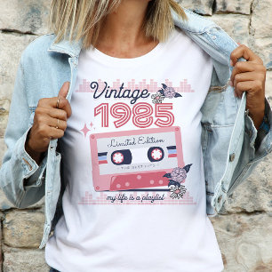 T-shirt Vintage 1985 Limited Edition Music Cassette Retro