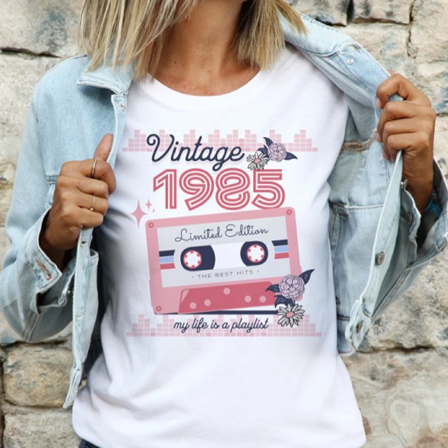 T-shirt Vintage 1985 Limited Edition Music Cassette Retro (Créateur téléchargé)