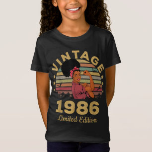 T-Shirt Vintage 1986 Fabriqué En 1986 35E Anniversaire Fem
