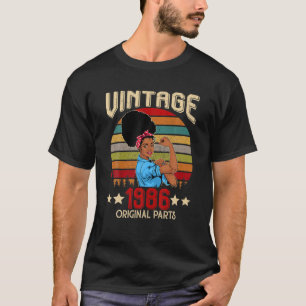 T-shirt Vintage 1986 Fait En 1986 36E Anniversaire 36 Ans