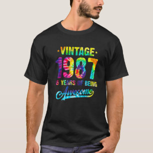 T-shirt Vintage 1987 35E Anniversaire Tie Dye 35 Ans De Be