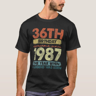 T-shirt Vintage 1987 Cadeaux de 36 ans Édition limitée 36t