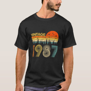 T-shirt Vintage 1987 Fait En 1987 35E Anniversaire Hommes