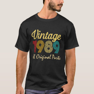 T-shirt Vintage 1989 33 Ans Hommes Et Femmes 33e Birt