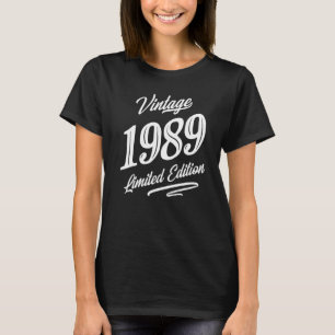 T-shirt Vintage 1989 33 Ans Retro 33ème Anniversaire Carte