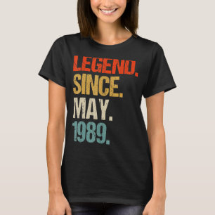 T-shirt vintage 1989 34ème anniversaire rétro 34 ans