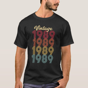 T-shirt Vintage 1989 Fait En 1989 33E Anniversaire 33 Ans