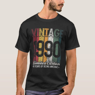 T-shirt Vintage 1990 30 Ans D'Être Un Excellent Cadeau Lim