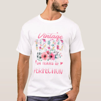 T-shirt Vintage 1990 Floral 35 ans