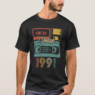 T-shirt Vintage 1991 30E Anniversaire 30 Ans Cassette T