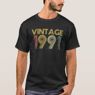 T-shirt Vintage 1991 Fait En 1991 31E Anniversaire 31 An