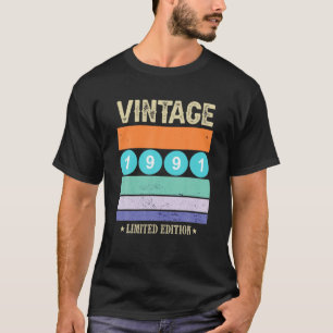 T-shirt Vintage 1991 Funny 30 Ans Garçons Et Filles 30T