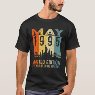 T-shirt Vintage 1995 27 Yrs Old Made In May 1995 27Th Birt