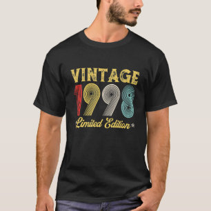 T-shirt Vintage 1998 24e anniversaire Décorations Hommes F