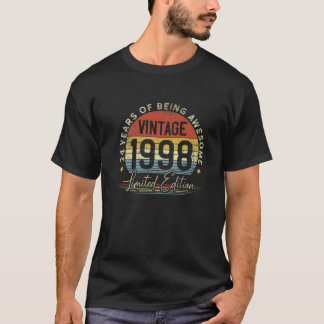 T-shirt Vintage 1998 Retro 24E Anniversaire Bein 24 Ans
