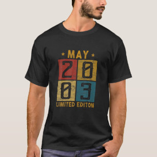 T-shirt Vintage 19E Anniversaire Mai 2003 Né En 2003 19 An