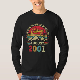 T-shirt Vintage 2001 Limited Edition 23août Anniversaire