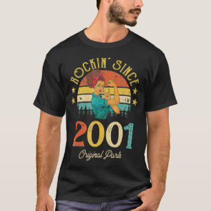 T-shirt Vintage 2001 Rockin Sine 21st Birthday Women 21 Ye