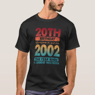 T-shirt Vintage 2002 2002 20 ans 20e anniversaire