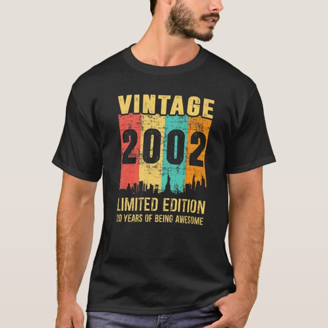 T-shirt Vintage 2002 20 ans 20e anniversaire (Devant)