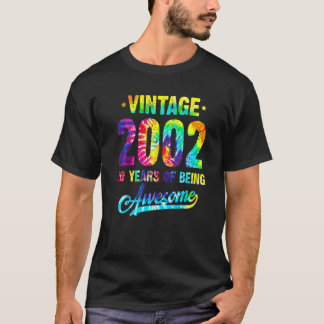 T-shirt Vintage 2002 20ème Anniversaire Tie Dye 20 Ans De 