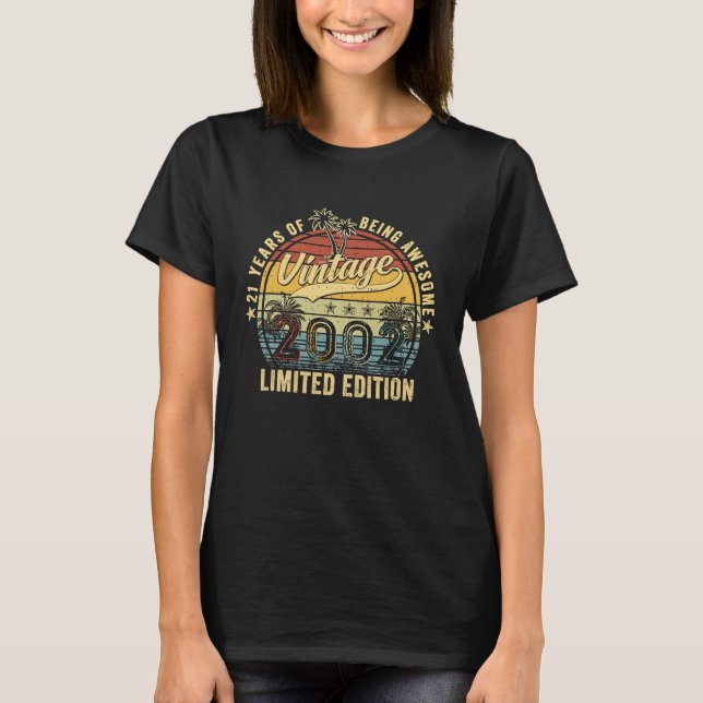 T-shirt Vintage 2002 21 Ans 21 Ans (Devant)