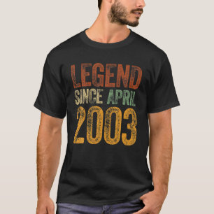 T-shirt Vintage 2003 Anniversaire Avril Né Légende depuis