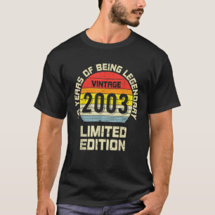 T-shirt Vintage 2003 Edition Limitée 18 Ans Amusant 18ème
