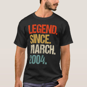 T-shirt vintage 2004 19e anniversaire rétro 19 ans 1