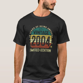 T-shirt Vintage 2004 Édition limitée Cadeaux de 18 ans 18T