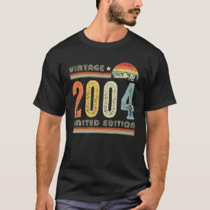 T-shirt Vintage 2004 Fait En 2004 17E Anniversaire 17 Ans