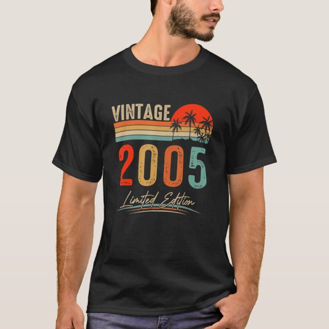 T-shirt Vintage 2005 18ème anniversaire 18 ans (Devant)