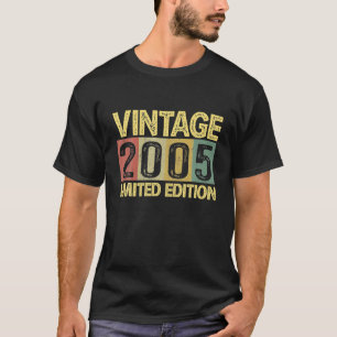 T-shirt Vintage 2005 Anniversaire 17 Ans Amusant 17ème Ann