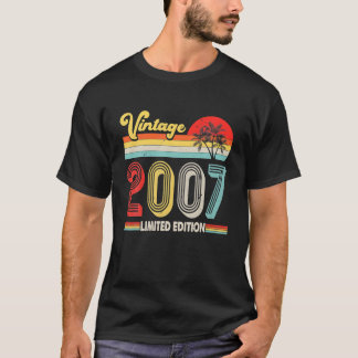 T-shirt Vintage 2007 15e anniversaire Décorations garçon f