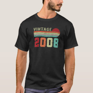 T-shirt Vintage 2008 14 Ans Garçons Et Filles 14ème Bir