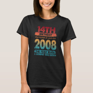 T-shirt Vintage 2008 2008 14 Ans 14ème Anniversaire