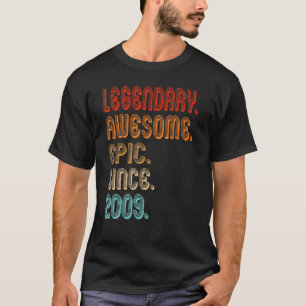 T-shirt Vintage 2009 13e anniversaire Légendaire Awesome E