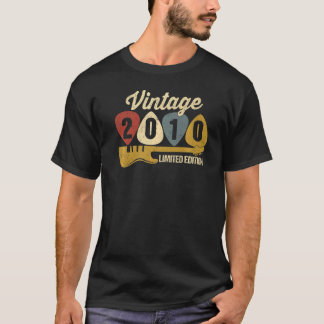 T-shirt Vintage 2010 Anniversaire Retro Guitare 12e Annive