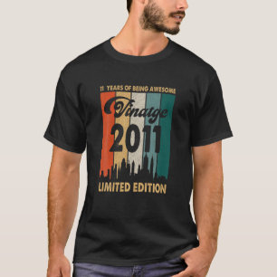T-shirt Vintage 2011 11E Anniversaire Rétro 11 Ans D'Être