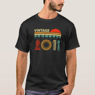 T-shirt Vintage 2011 12 Ans 12ème Anniversaire Pour Garçon