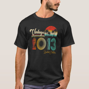 T-shirt Vintage 2013 10e cadeau d'anniversaire 10 ans limi