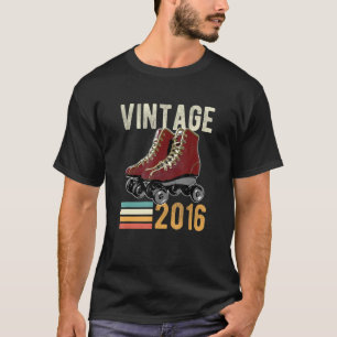 T-shirt Vintage 2016 Roller Skate 6e anniversaire 6 ans